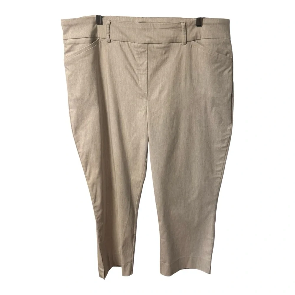 Hilary Radley Wonen’s Pull On Capris Stretch Tummy Control Beige Size 18 Tan - Picture 3 of 6